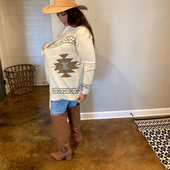Cream Aztec Sweater - Picture 3 of 4